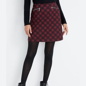 Maurice's Red Plaid Mini Skirt